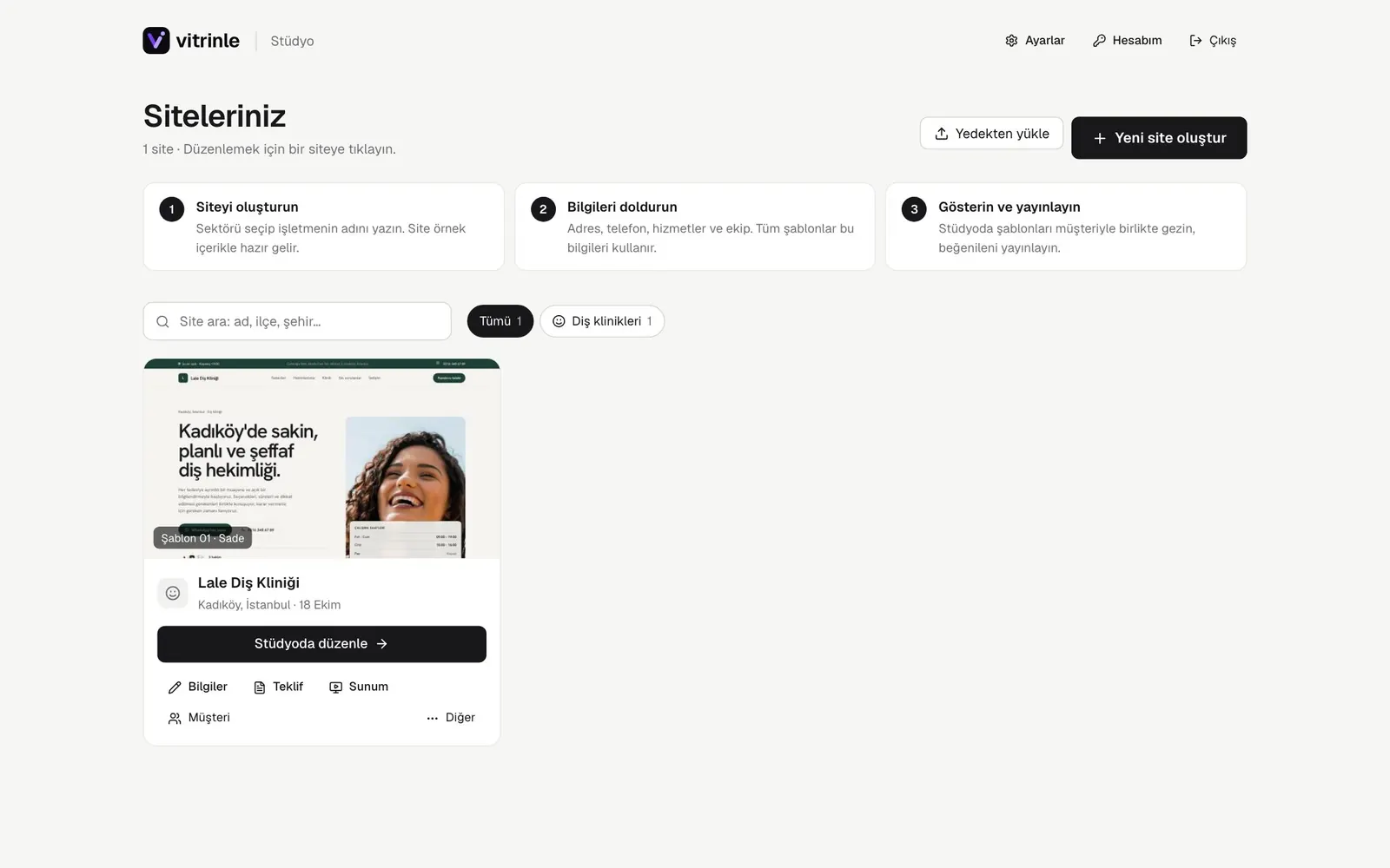 Vitrinle stüdyosu: siteler