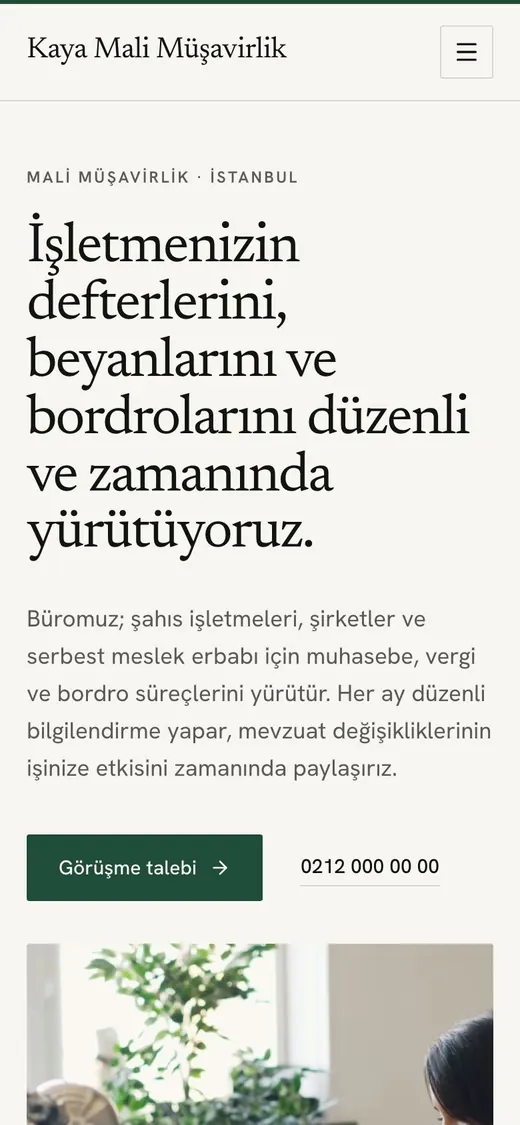 Mali müşavirler tasarımı telefonda