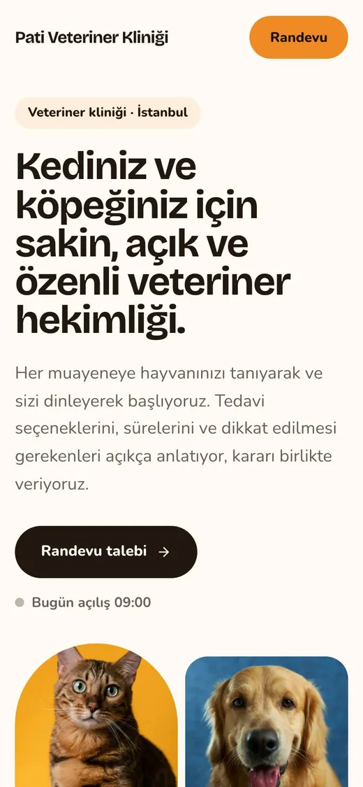 Veterinerler tasarımı telefonda